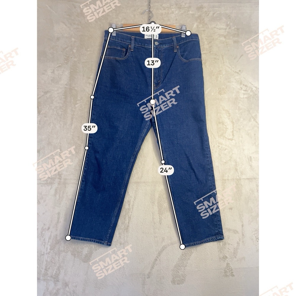 Abercrombie & Fitch Ankle‎ Straight Ultra High Rise Jeans Dark Wash 32 14s Blue - Picture 7 of 7